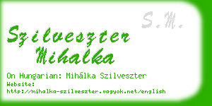szilveszter mihalka business card