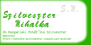 szilveszter mihalka business card